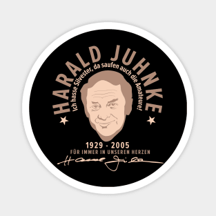 Harald Juhnke Portrait Logo - „Ich hasse Silvester“ Quote Design Magnet